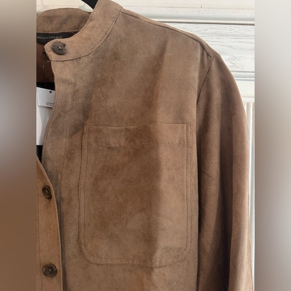 Banana Republic Brown Faux Suede Shirtdress, Small - Picture 7 of 14